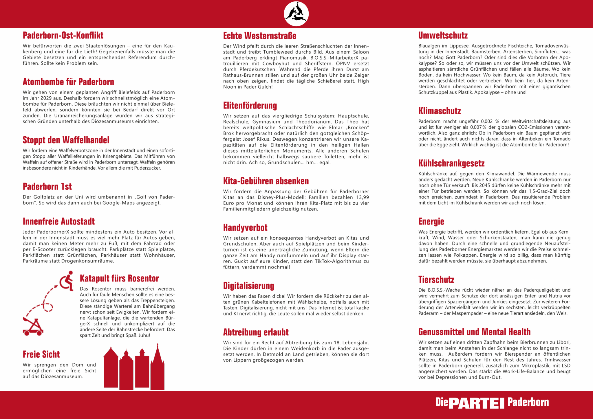 Partei Flyer Programm zur Kommunalwahl 2025